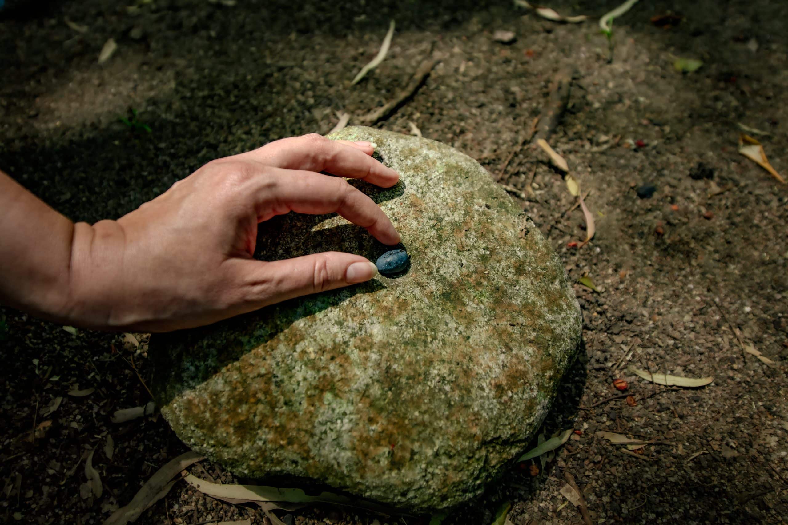 Traditional nut cracking stone